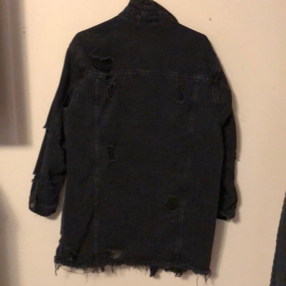 Streetwear Society Demin Black Distressed Jacket - Picture 3 of 3